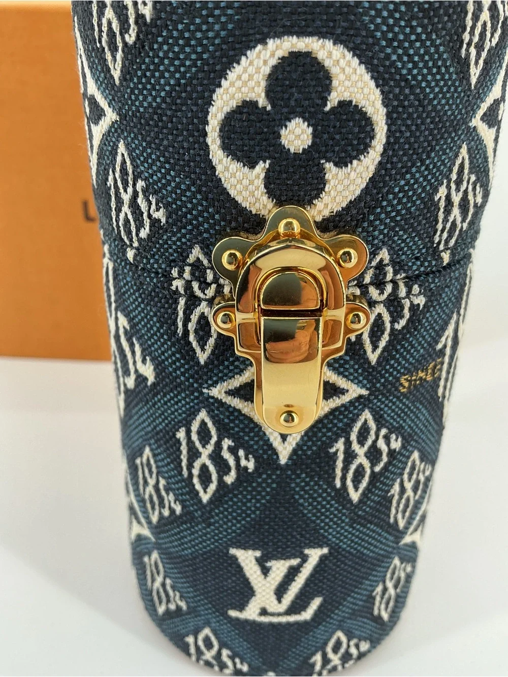 Louis Vuitton Since 1854 100ml Perfume Travel Case Navy Jacquard Canvas Box COA